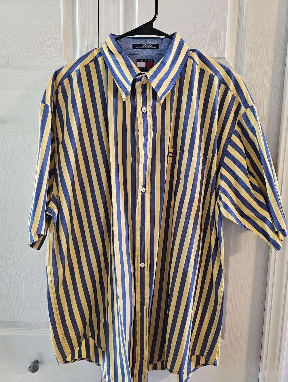Tommy Hilfiger Mens Button Down Short Sleeved Shirt Sz Xl